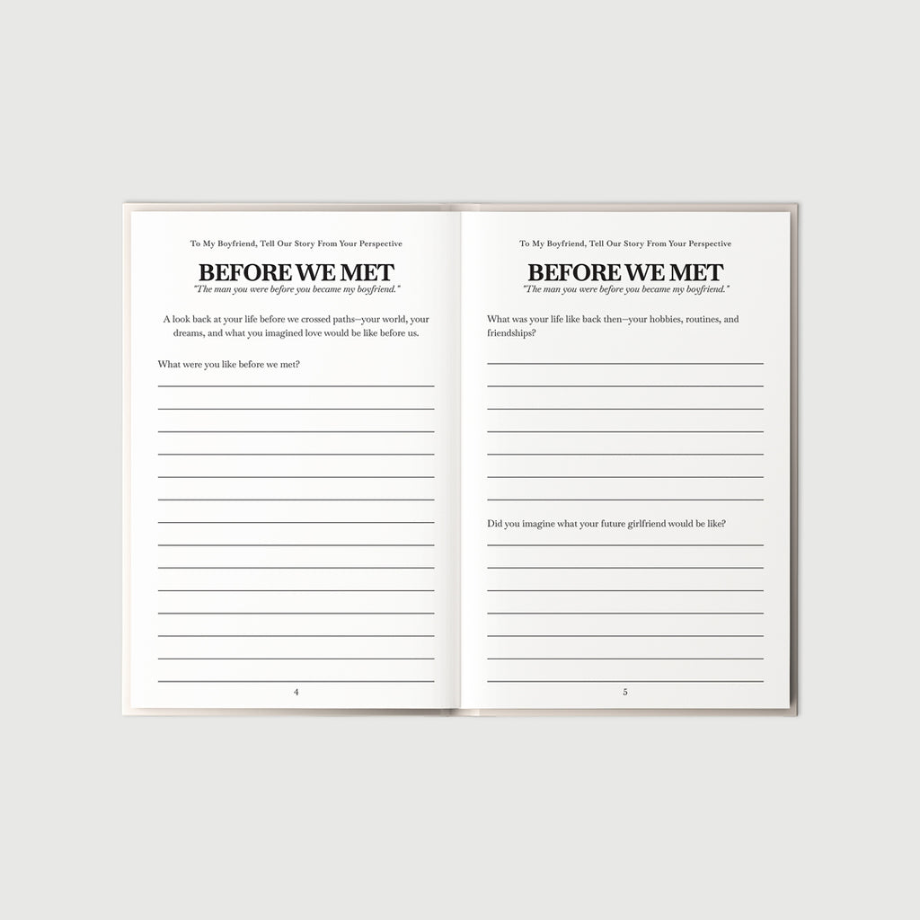 Boyfriend Prompt Journal – Your Story, From His Perspective