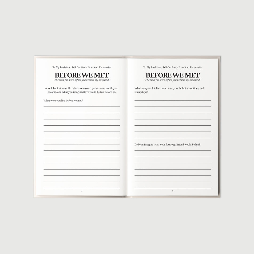 Boyfriend Prompt Journal – Your Story, From His Perspective