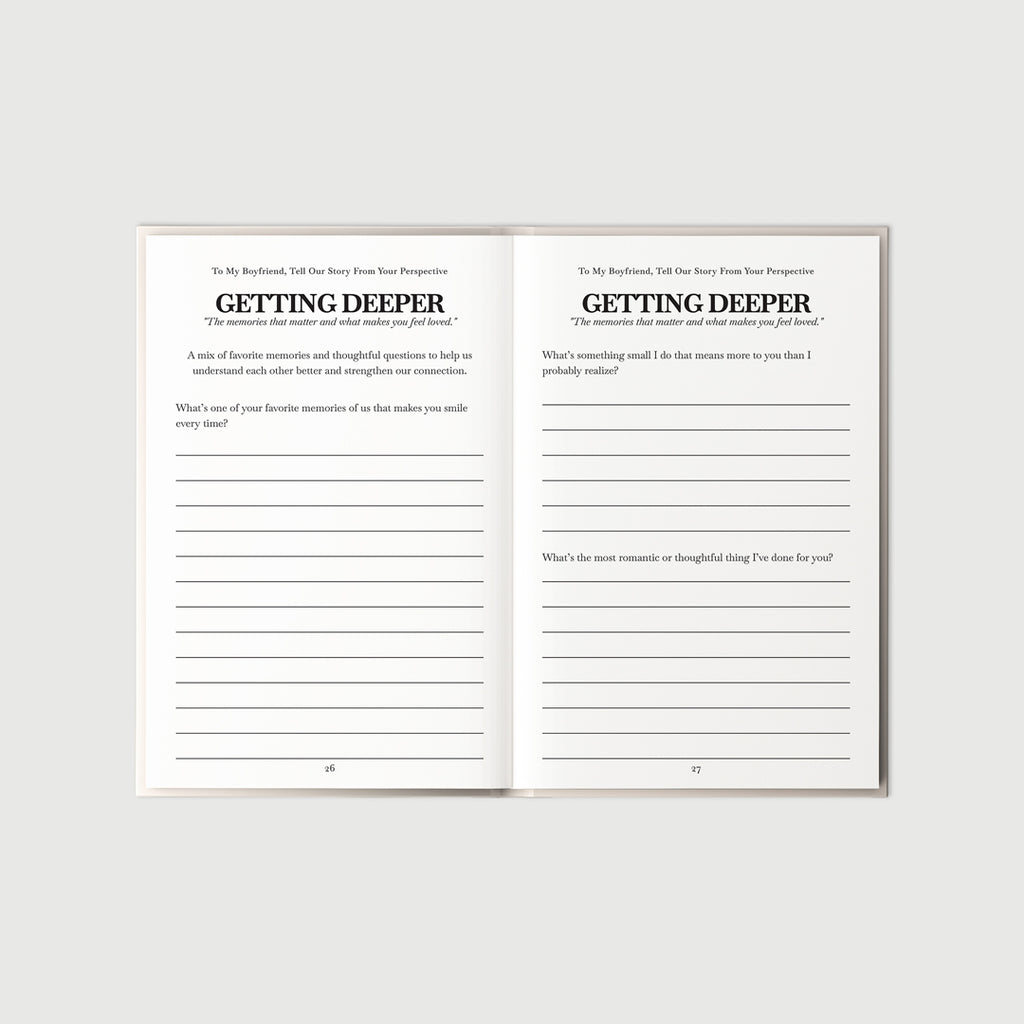 Boyfriend Prompt Journal – Your Story, From His Perspective