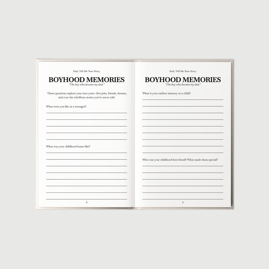 Dad Tell Me Your Story – Prompt Journal