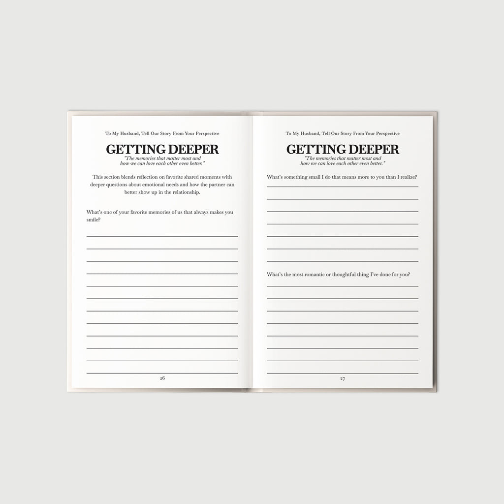 Husband Prompt Journal – Your Story Through His Eyes